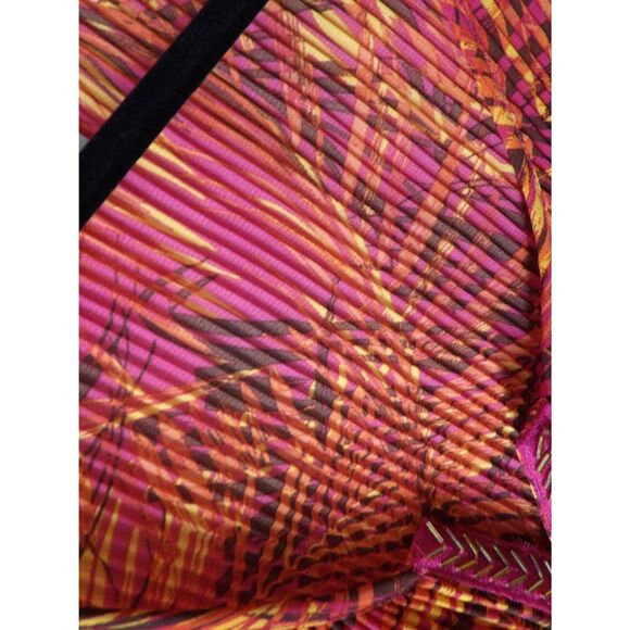 Catherines Blouse Women 2X-22/24W Floral Crinkle Beaded Asymmetrical Tropical - Picture 8 of 11